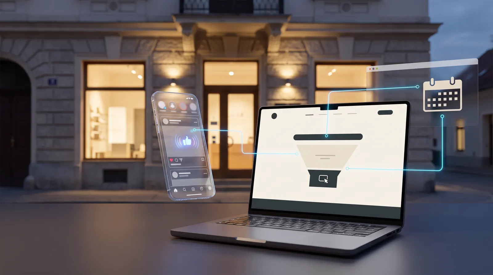 Website, Social Media und Anfrage-Funnel
